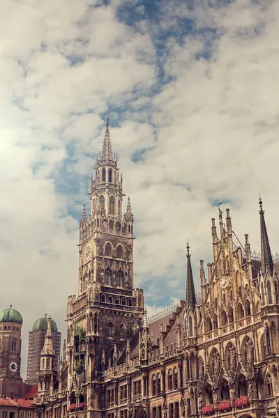 Germany Bavaria Munich Clouds New Town Hall — Stock Photo, Image