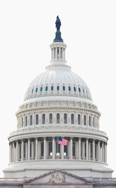 Usa Washington Dome United States Capitol Proti Jasné Bílé Obloze — Stock fotografie