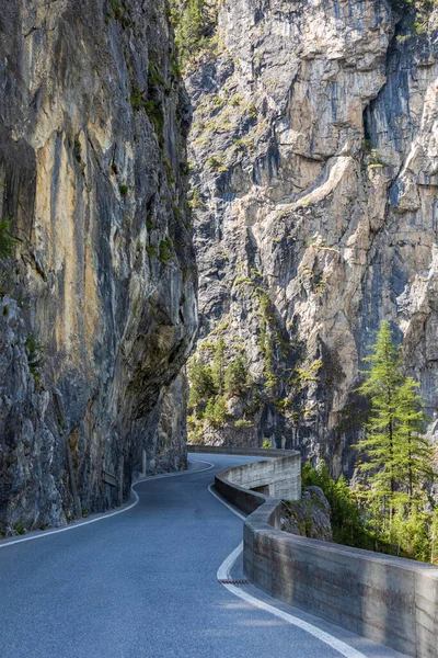 Szwajcaria Kanton Grisonów Kręta Droga Albula Pass — Zdjęcie stockowe
