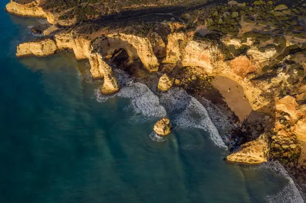 Aerial View Sea Rocky Coast — Stock Photo, Image