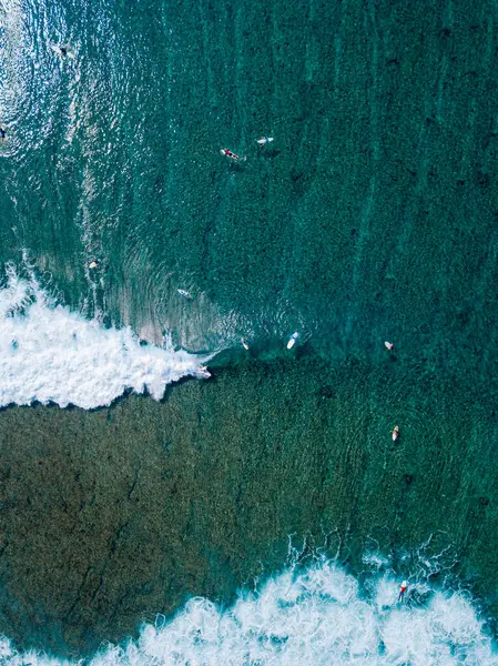 Surfistas Olas Mar Vista Aérea — Foto de Stock