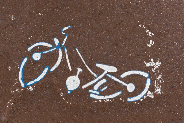 Сломанный Велосипед Покрашенный Асфальте — стоковое фото