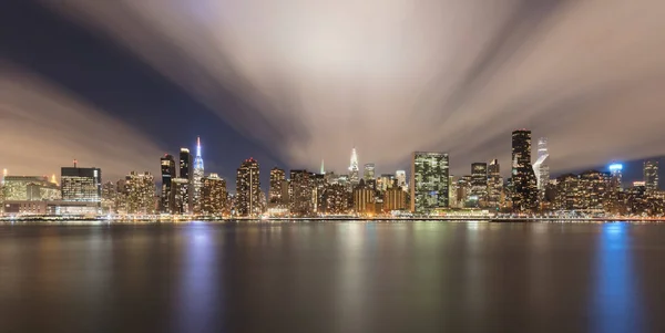 Usa New York New York City Midtown Manhattan Skyline Illuminated — Stock Photo, Image