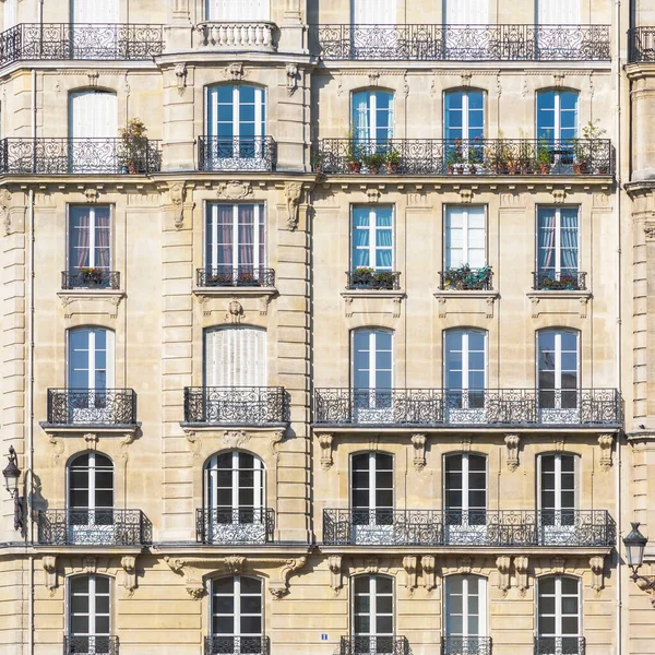 France Ile France Paris Балконы Старого Многоквартирного Дома — стоковое фото