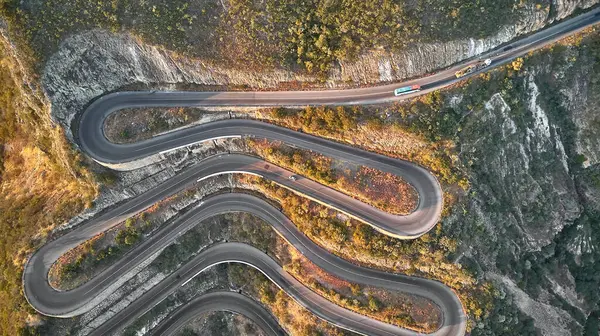 Luftaufnahme Der Kurvenreichen Straße Serra Leba Angola — Stockfoto