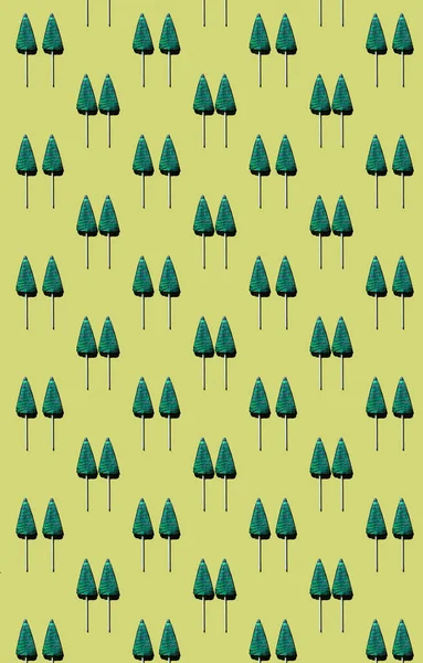 Padrão Sem Costura Com Árvores Desenhadas Mão Ilustração Vetorial — Fotografia de Stock