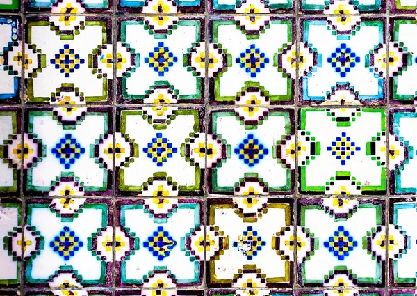 Marco Completo Pared Mosaico Con Azulejos Cuadrados — Foto de Stock