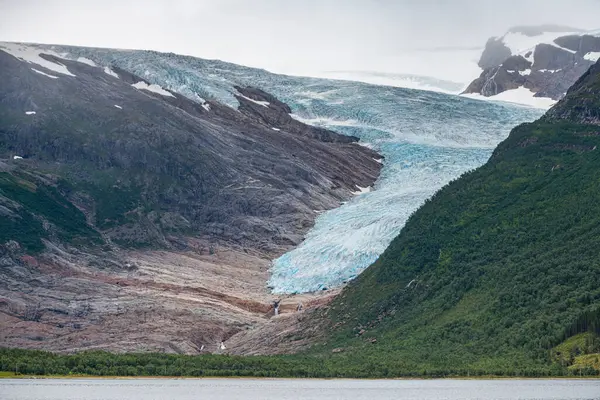 Glaciar Svartisen Kystriksveien Noruega — Foto de Stock