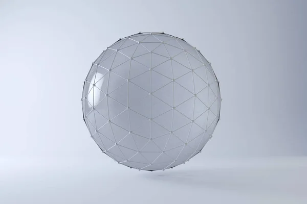 Three Dimensional Render White Connected Spheres — Stock Photo, Image