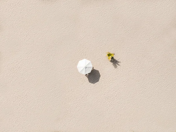 Вид Повітря Однієї Пляжної Парасольки Піщаному Пляжі — стокове фото