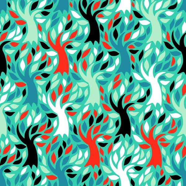 Pattern with colorful trees — Stock Vector