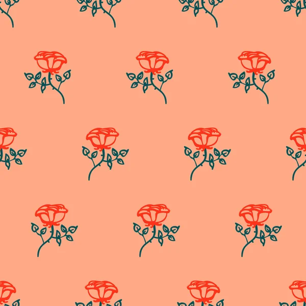 Patrón floral sin costuras con rosas — Vector de stock