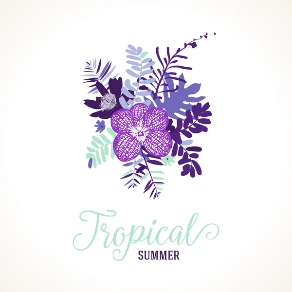 熱帯の夏カード デザイン — ストックベクタ