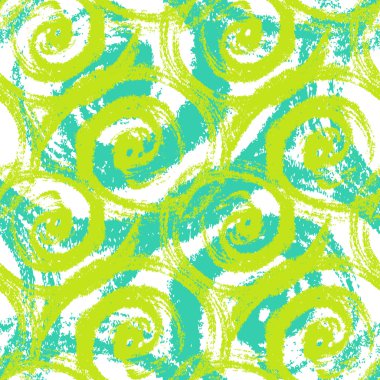 Seamless pattern with bold swirling brush strokes clipart
