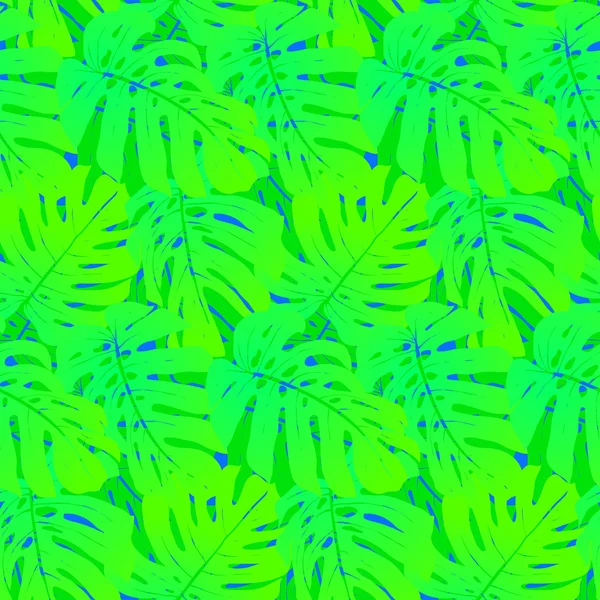 Płynny wzór z liśćmi tropikalnymi — Wektor stockowy