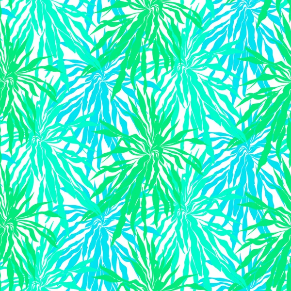 Бесшовный рисунок с тропическими пальмовыми листьями — стоковый вектор