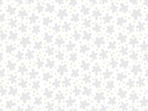 Bílá květinová textury s malými ditsy květy — Stockový vektor