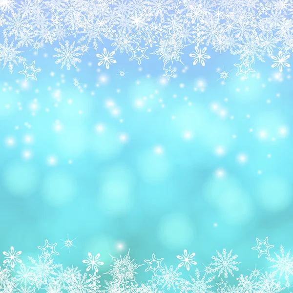 Tarjeta vectorial con luces de Navidad y nieve — Vector de stock