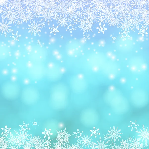 Cartão vetorial com luzes Chrismas e neve — Vetor de Stock