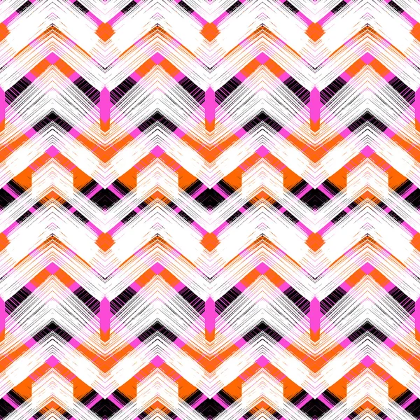 Motivo a zig zag multicolore disegnato a mano — Vettoriale Stock