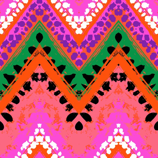 Multicolore motif dessiné à la main zigzag — Image vectorielle