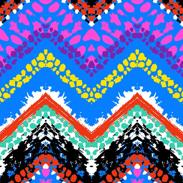 Multicolore motif dessiné à la main zigzag — Image vectorielle