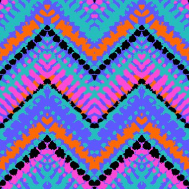 Multicolor hand drawn pattern zigzag clipart