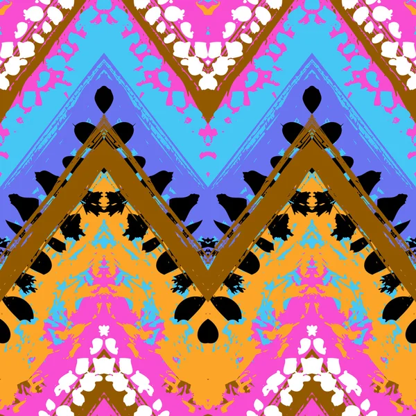 Multicolor hand drawn pattern zigzag — Stock Vector
