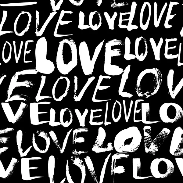 Шаблон с нарисованными вручную словами любовь — стоковый вектор