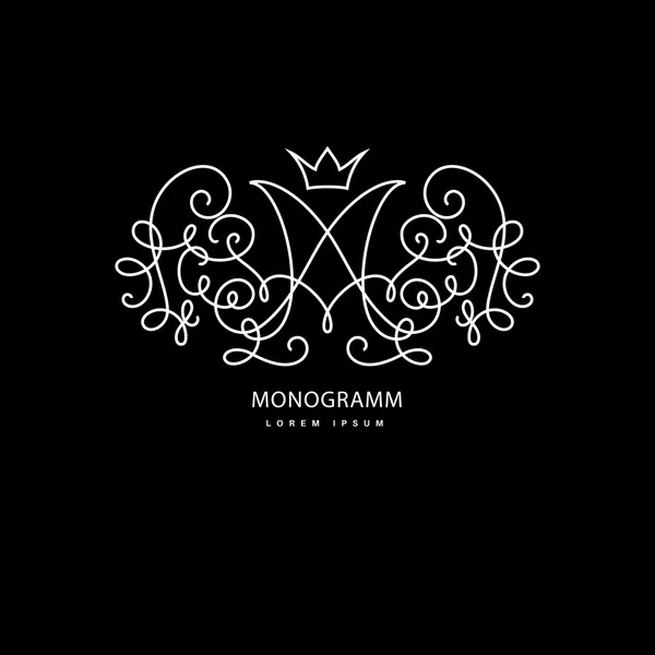 Monogramme avec lettre m — Image vectorielle