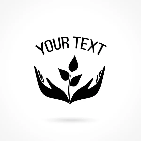 Logo with hands and plant — Stock Illustration Logo with hands and plant Stock Illustration
