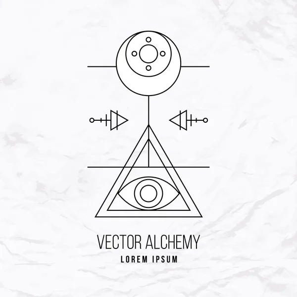 Símbolo de alquimia geométrica vectorial — Vector de stock