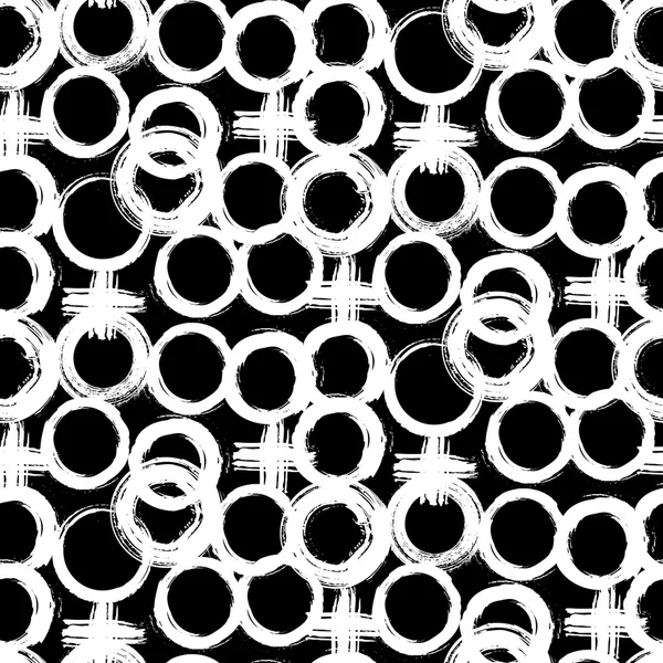 Pattern with painted circles and crosses — Stock Vector