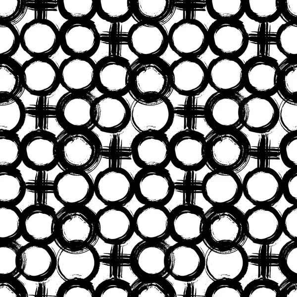 Pattern with painted circles and crosses — Stock Vector
