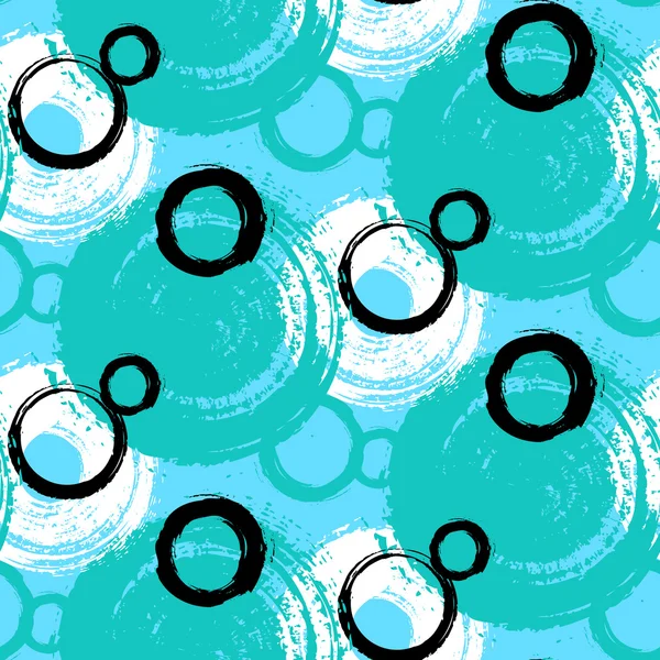Patroon met geschilderde cirkels en bubbels — Stockvector