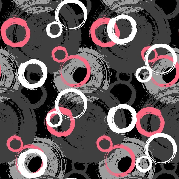 Patroon met geschilderde cirkels en bubbels — Stockvector