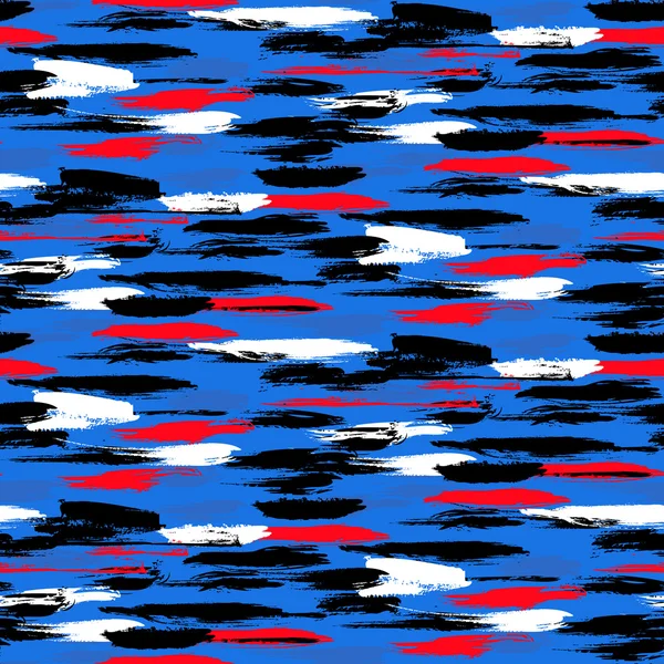 Pattern with brushstrokes and stripes — Stock vektor