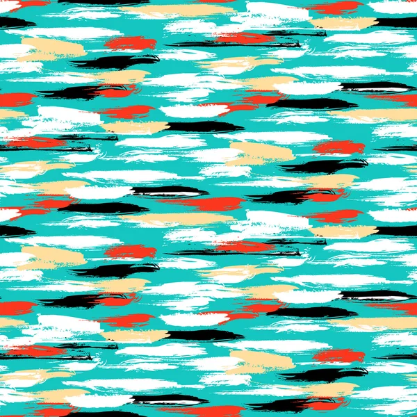 Pattern with brushstrokes and stripes — Stok Vektör