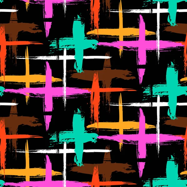 Pattern with stripes and crosses — Wektor stockowy