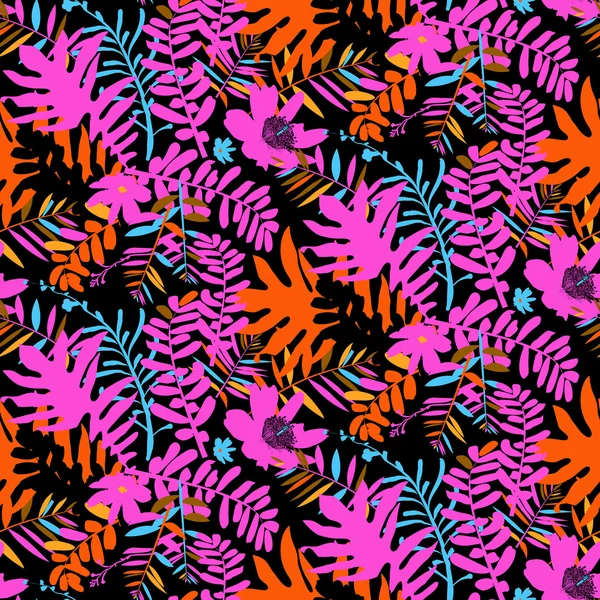 Patrón floral tropical — Vector de stock