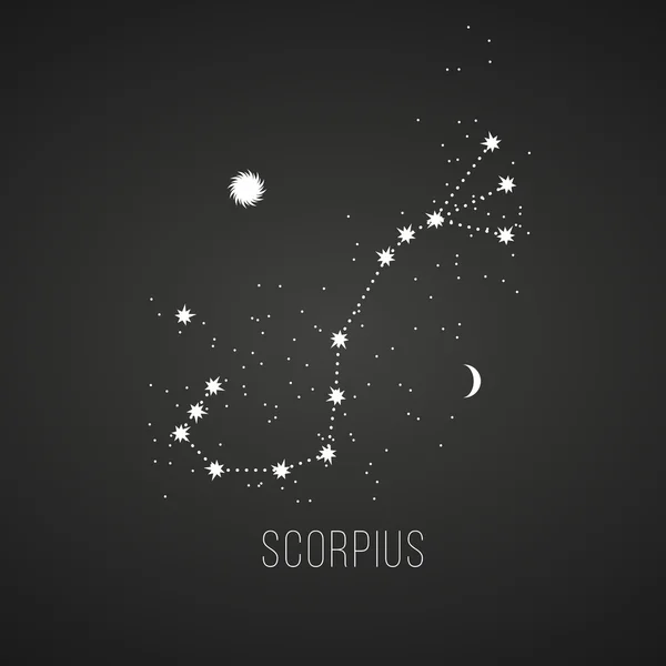 Astrology sign Scorpius on chalkboard background — Stock Vector