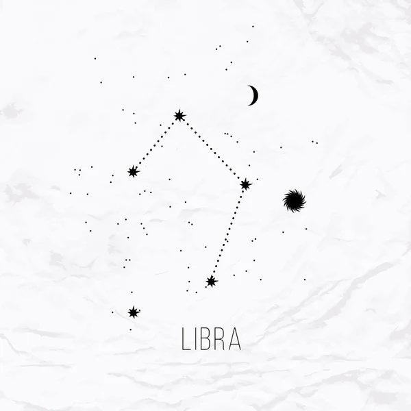 Astrology sign Libra on white paper background — 图库矢量图片