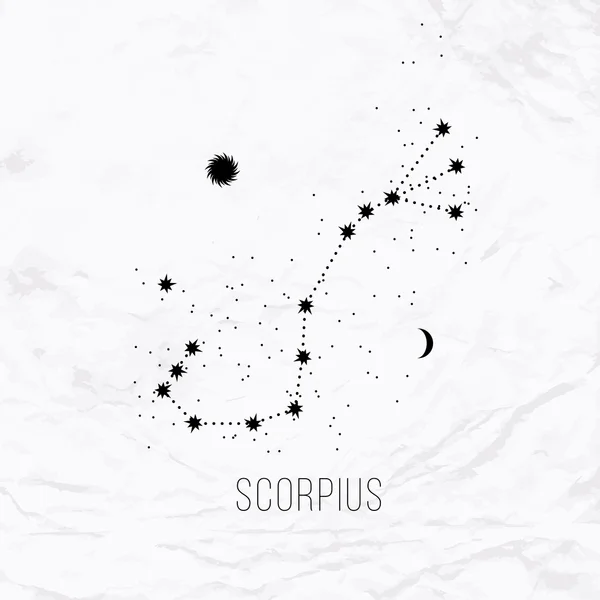 Astrology sign Scorpius on white paper background — Stockvector