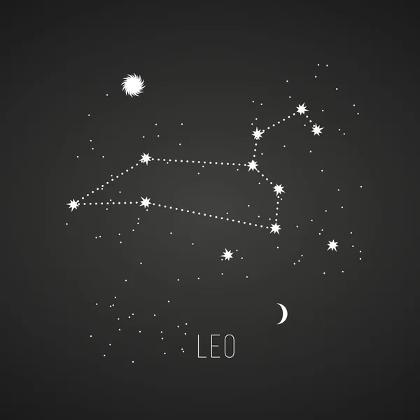 Signe astrologique Leo sur fond de tableau — Image vectorielle