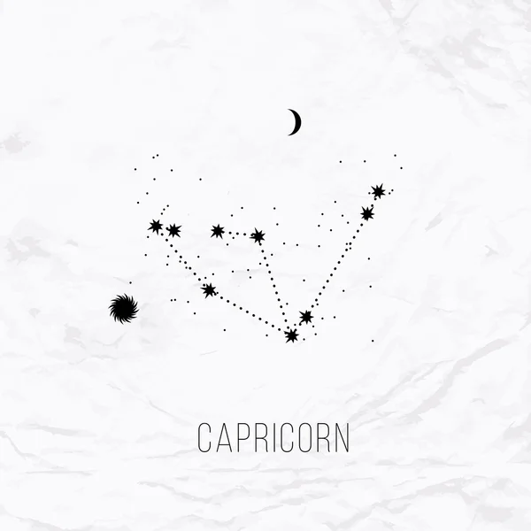 Semn astrologic Capricorn pe fundal de hârtie albă — Vector de stoc