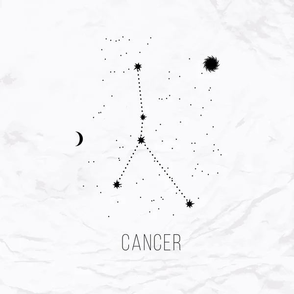 Astrology sign Cancer on white paper background. — 图库矢量图片