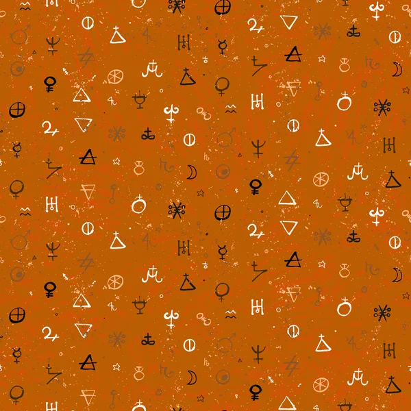 Pattern with alchemy symbols — 스톡 벡터