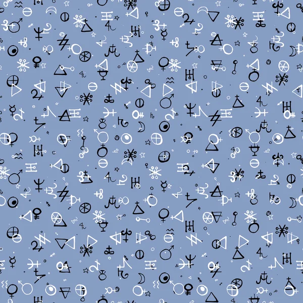 Pattern with alchemy symbols — 图库矢量图片