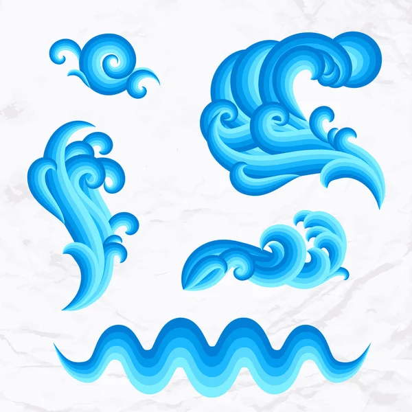 Set di elementi di design dell'acqua — Vettoriale Stock