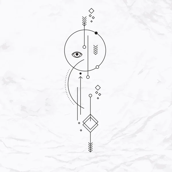 Geometrisches abstraktes mystisches Symbol — Stockvektor